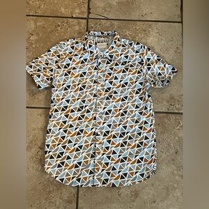 Denim & Flower Boys Triangular Pattern Button Short Sleeve Shirt